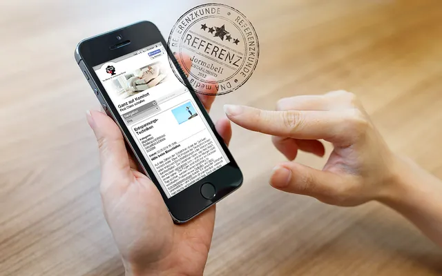 Responsive Website auf einem Smartphone