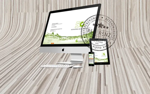 Extranet einer Verbundgruppe auf iMac, Tablet und Smartphone